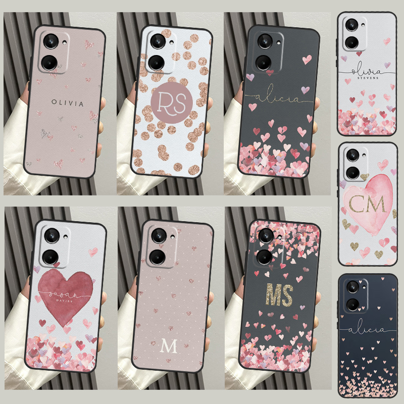 Monogram Custom Case - Custom Polka Dots Rose Gold Monogram