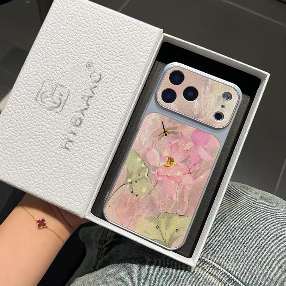 Phone Cases Dior - Dragonfly Lotus Design Feather Yarn Phone