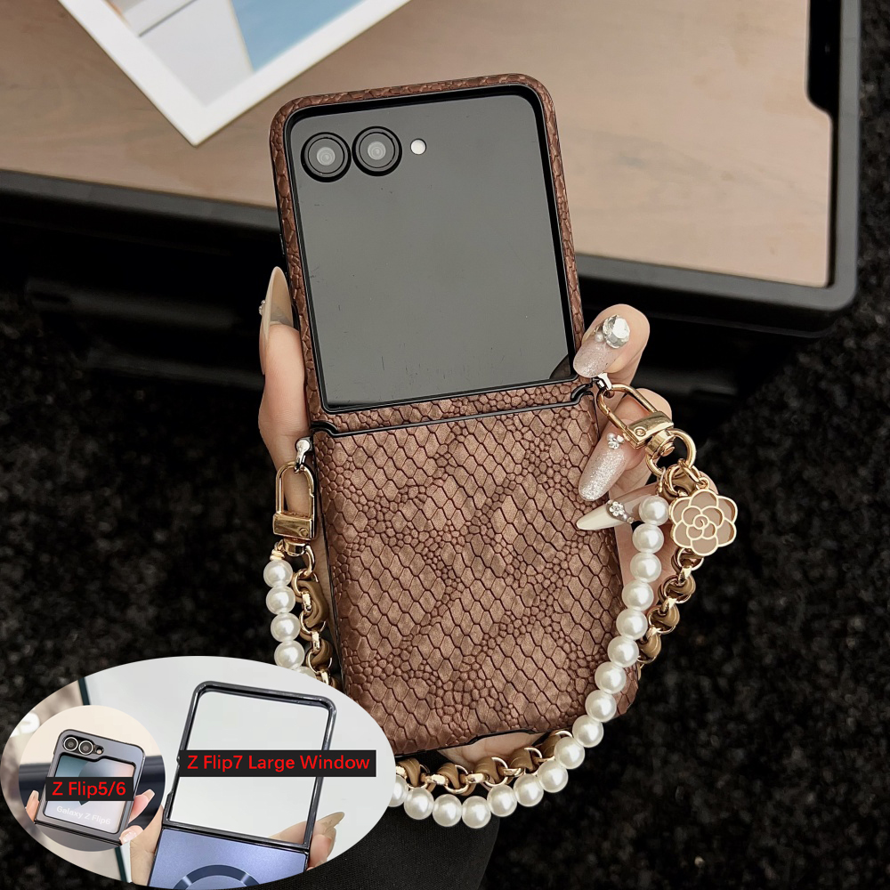 Flip Leather Case - Luxurious Snake Texture Leather Phone Case