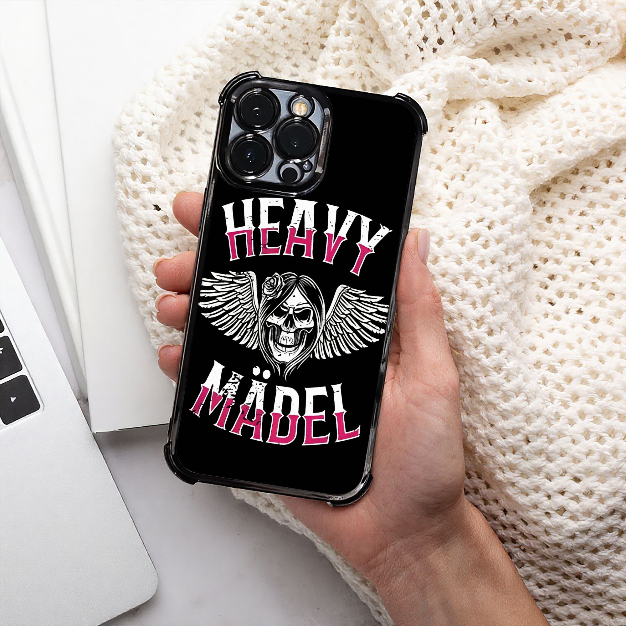 Phone Cases For Girls - Skull Biker Girl Female Woman Bike
