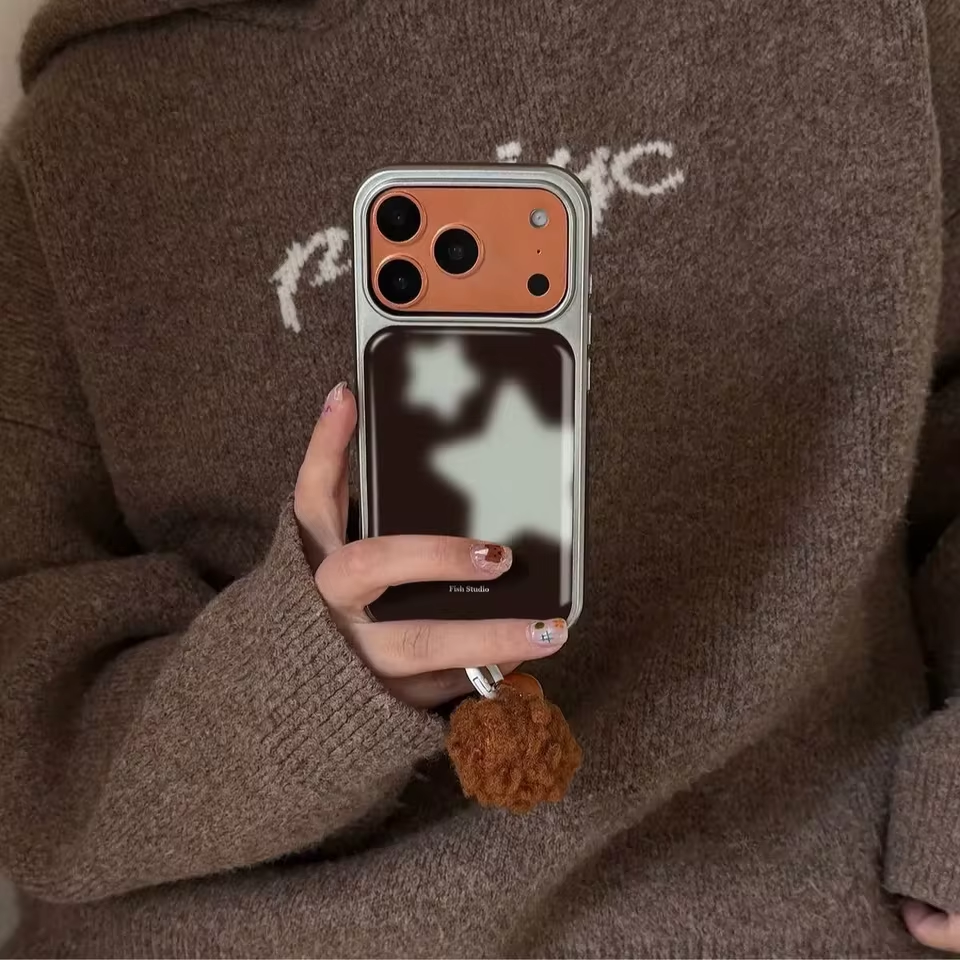 Phone Cases Blue - Ins Trendy Blue Stars Brown Shockproof