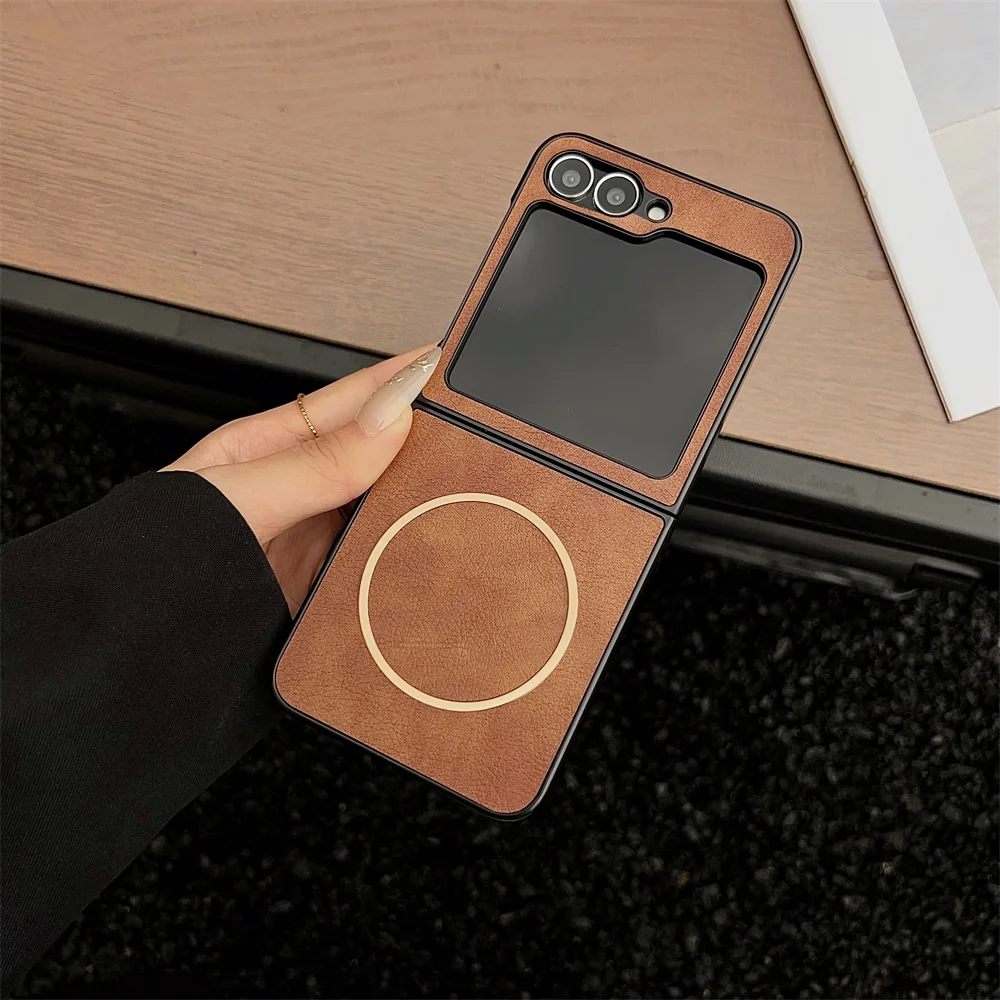 Flip Leather Case - Slim Magnetic Luxury Leather Phone Case