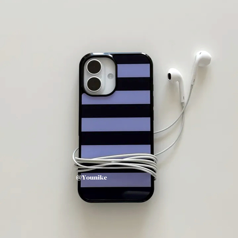 Korean Ins Purple and Black St - Phone Cases Blue reseña y precio