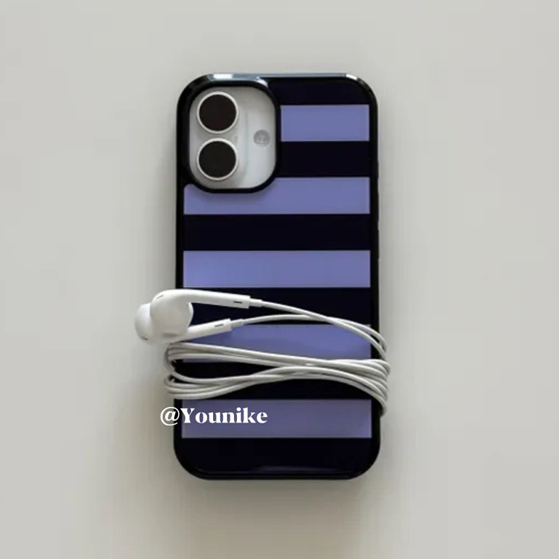 Korean Ins Purple and Black St - Phone Cases Blue reseña y precio