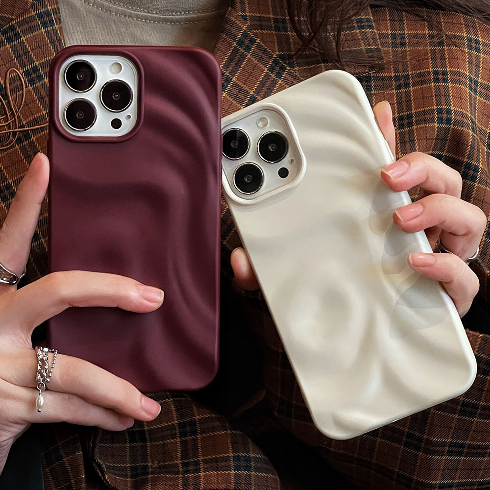 Ins Winter Wine Red 3D Pleats  - Phone Cases Ysl reseña y precio