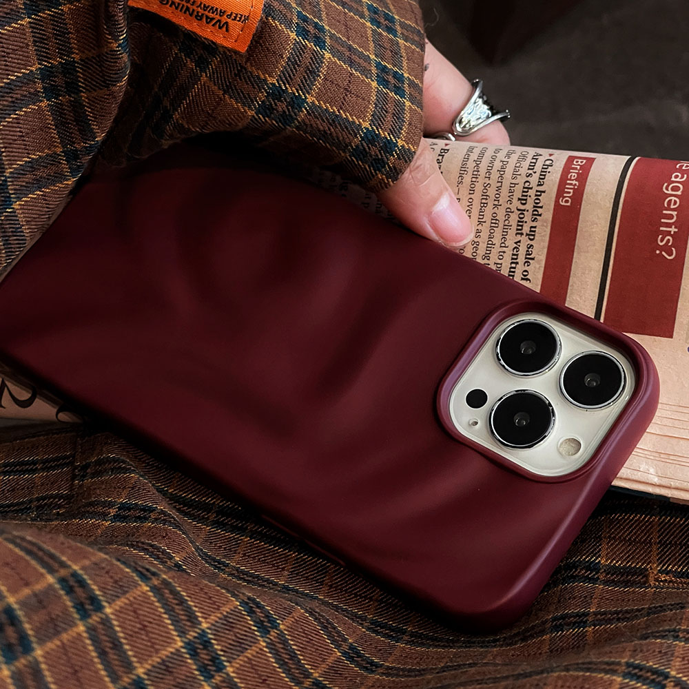 Ins Winter Wine Red 3D Pleats  - Phone Cases Ysl reseña y precio