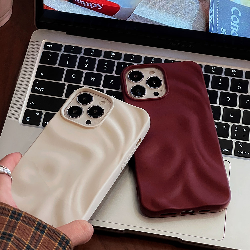 Ins Winter Wine Red 3D Pleats  - Phone Cases Ysl reseña y precio