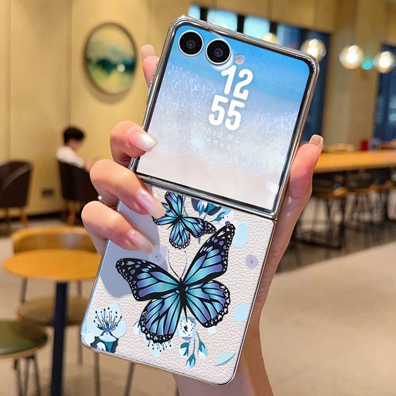 Purple Butterfly PU Leather Ph - Flip Leather Case reseña y precio