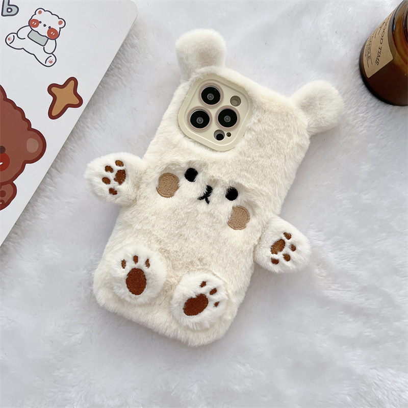 Korean 3D Cartoon Bear Fluffy  - Phone Cases Iphone 12 reseña y precio