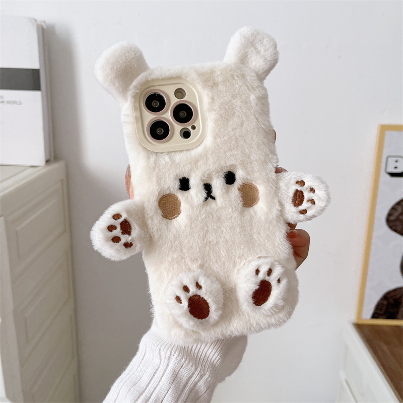 Korean 3D Cartoon Bear Fluffy  - Phone Cases Iphone 12 reseña y precio