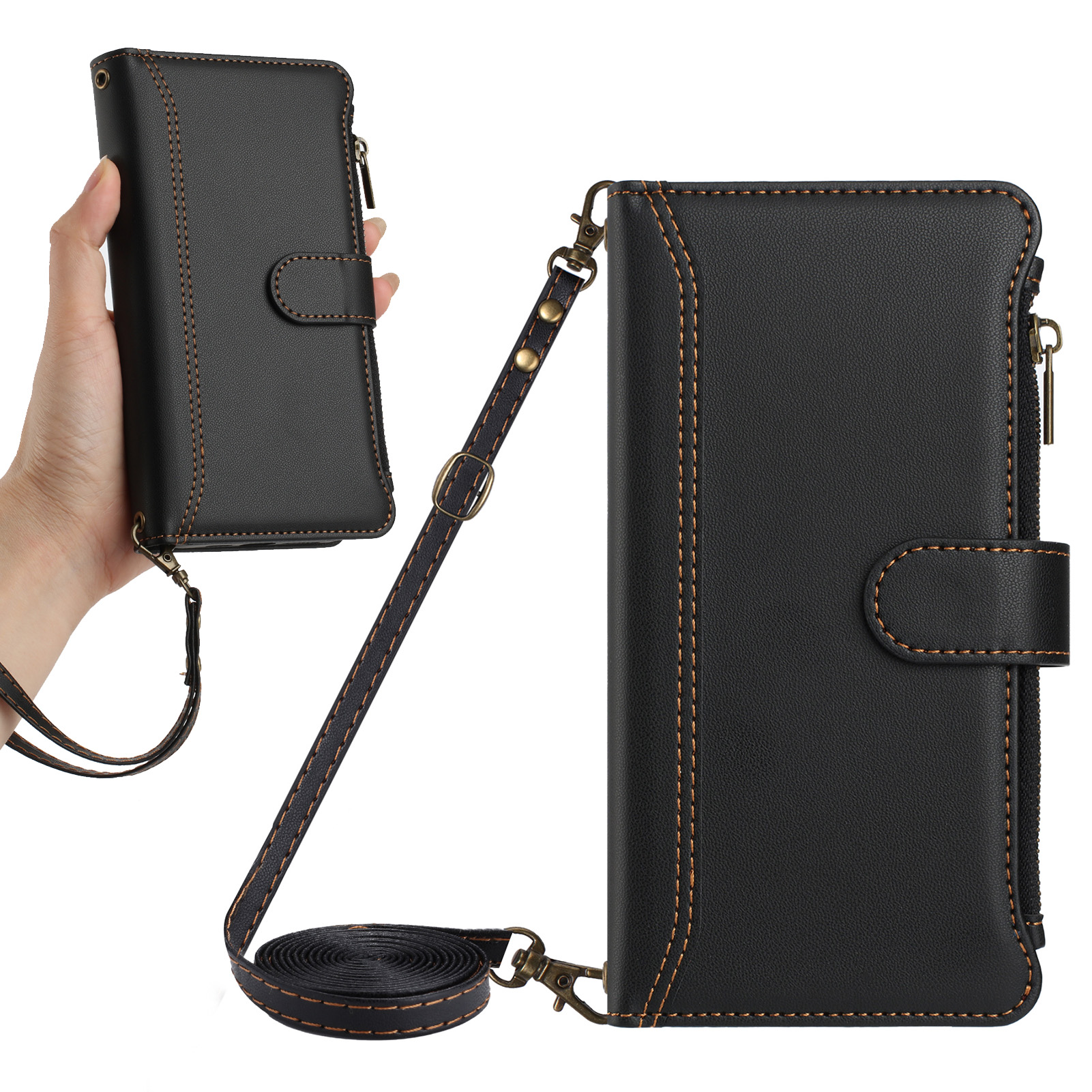 PU Leather Crossbody Flip Wall - Flip Leather Case reseña y precio