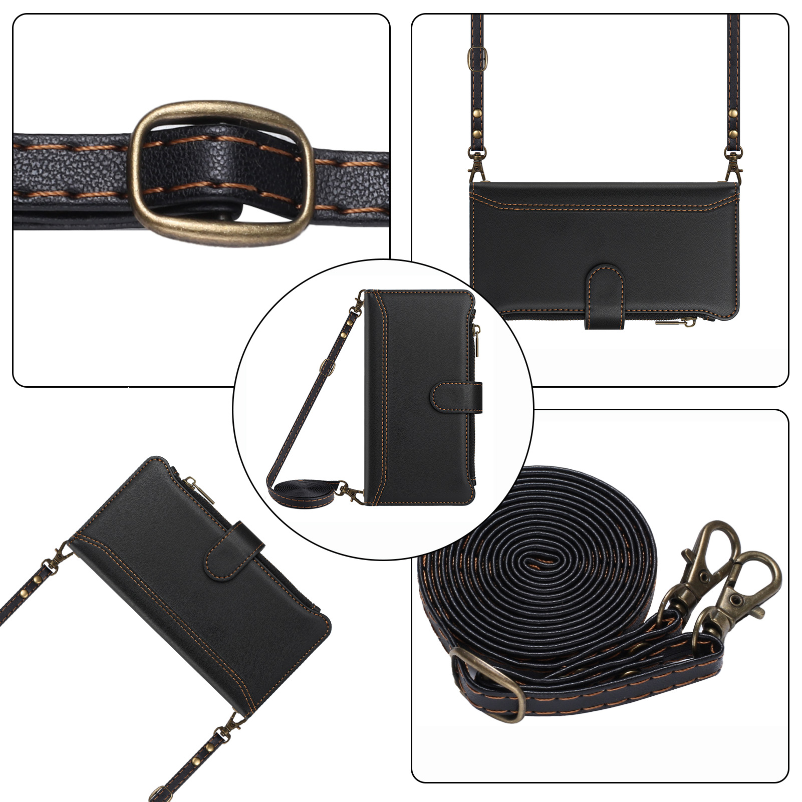 PU Leather Crossbody Flip Wall - Flip Leather Case reseña y precio