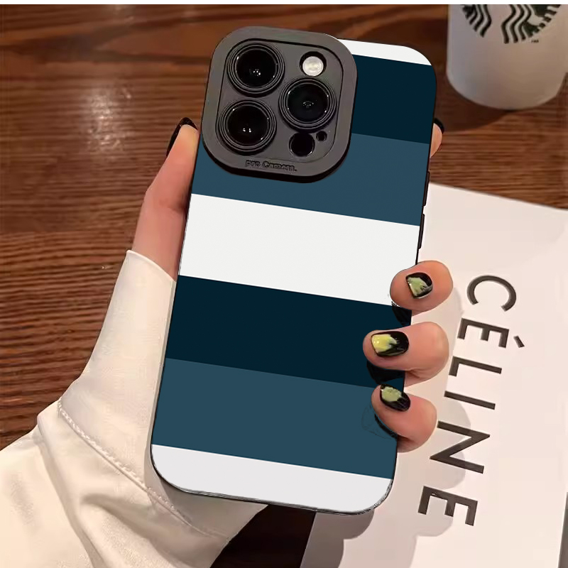 Blue White Striped Pattern Pho - Phone Cases Blue reseña y precio