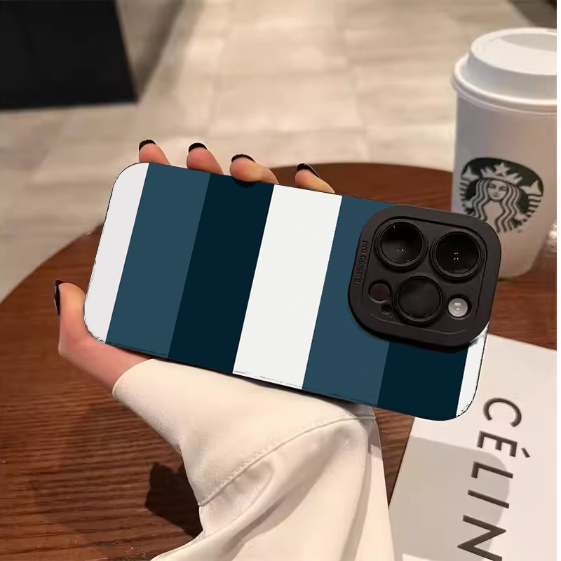 Blue White Striped Pattern Pho - Phone Cases Blue reseña y precio