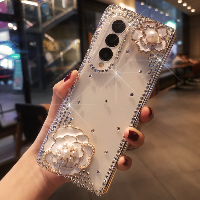 Luxury Diamond Pearl Camellia  - Phone Cases Ysl reseña y precio