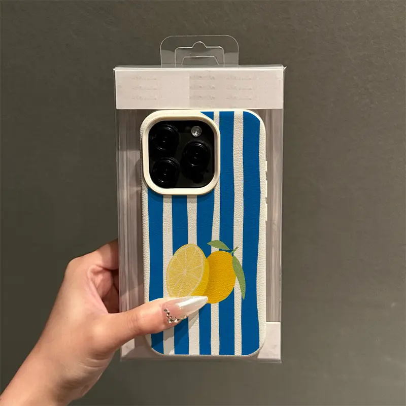 Yellow Lemon Blue Stripe Patte - Phone Cases Blue reseña y precio