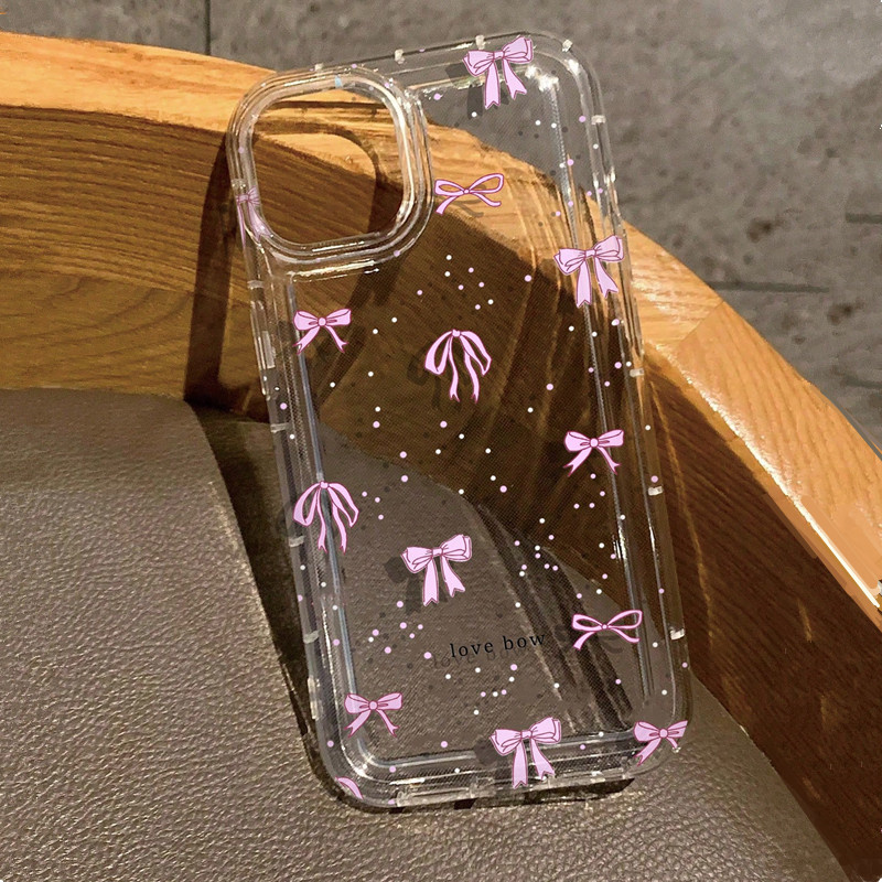 Colorful Bow Print Clear Case  - Phone Cases Dior reseña y precio