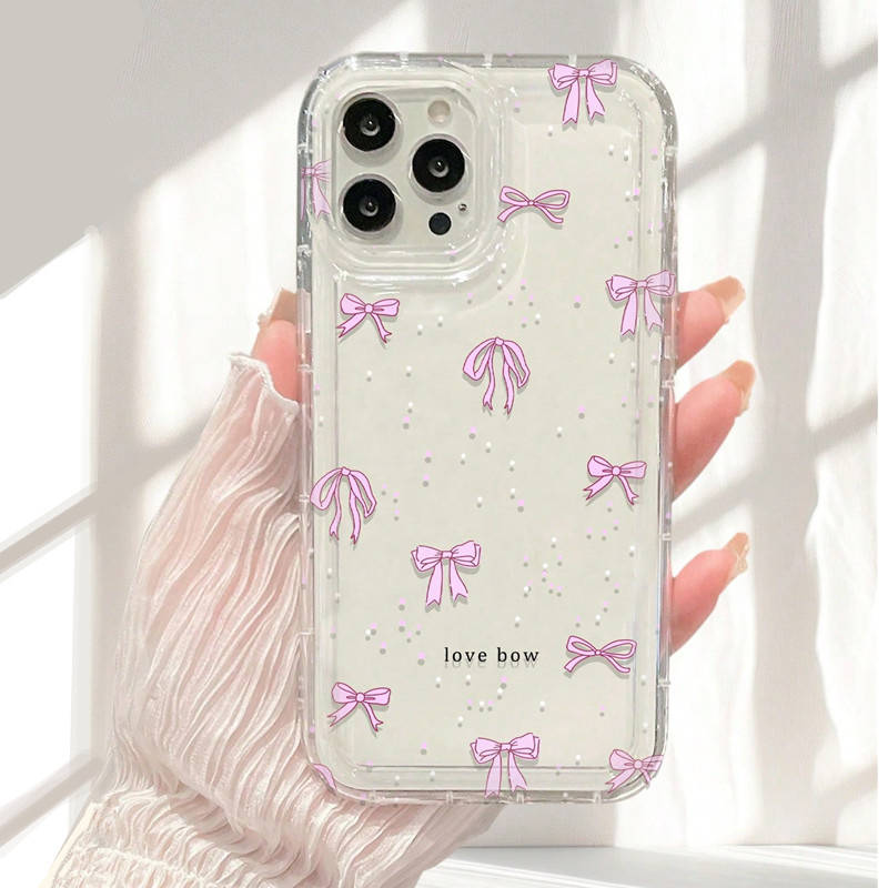 Colorful Bow Print Clear Case  - Phone Cases Dior reseña y precio