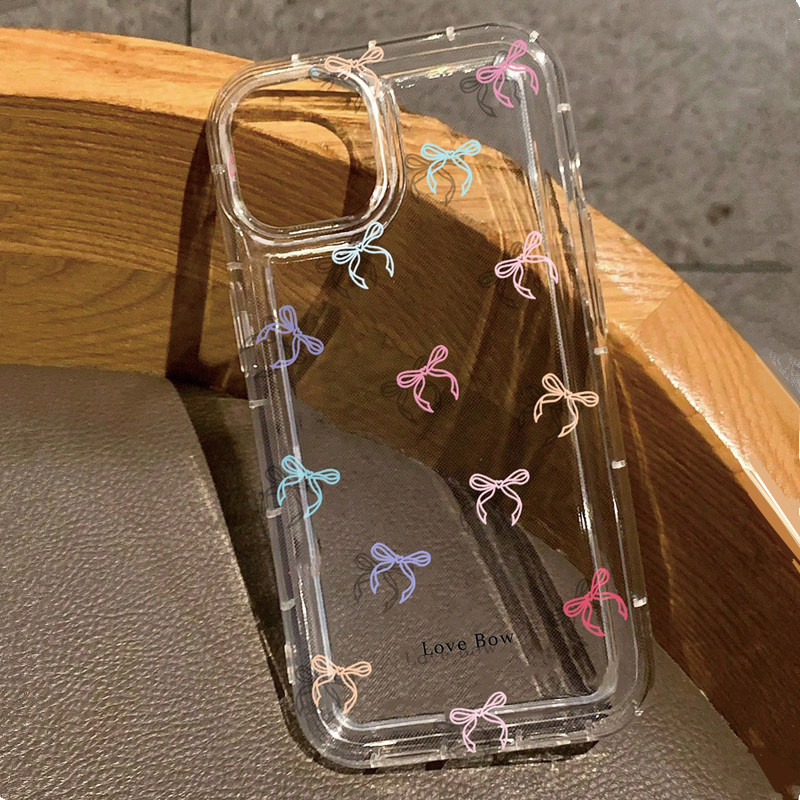 Colorful Bow Print Clear Case  - Phone Cases Dior reseña y precio