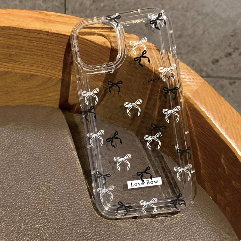 Colorful Bow Print Clear Case  - Phone Cases Dior reseña y precio