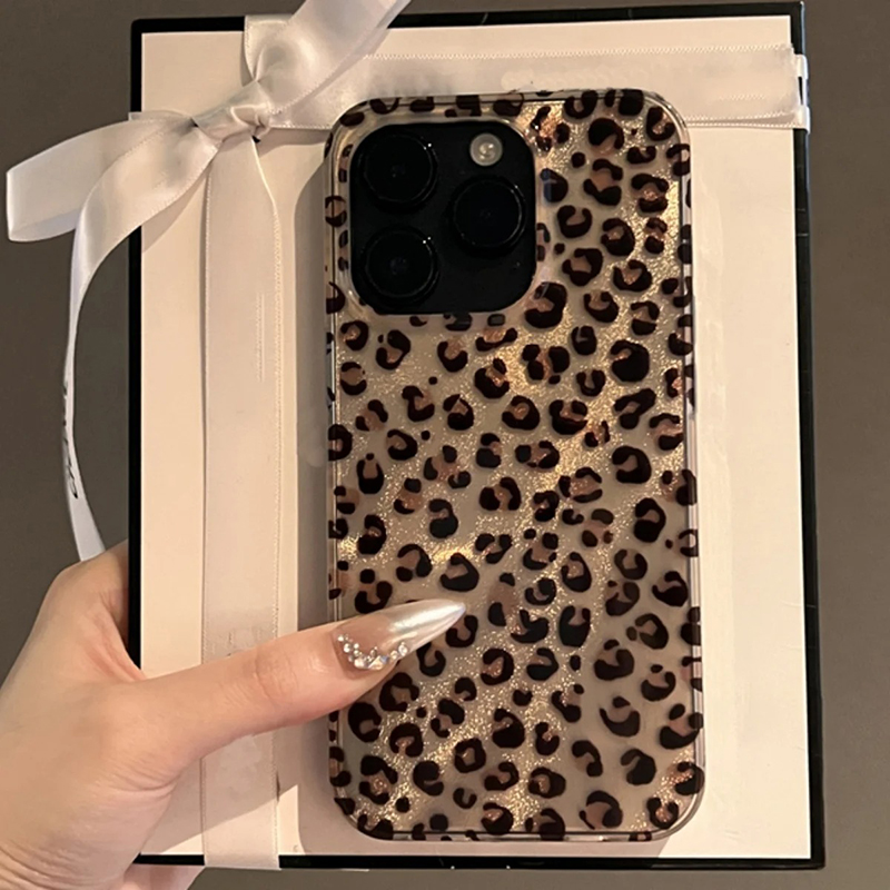 Cute Leopard Print Clear Phone - Phone Cases Dior reseña y precio