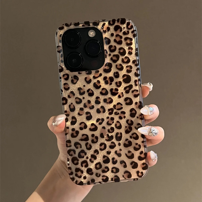 Cute Leopard Print Clear Phone - Phone Cases Dior reseña y precio