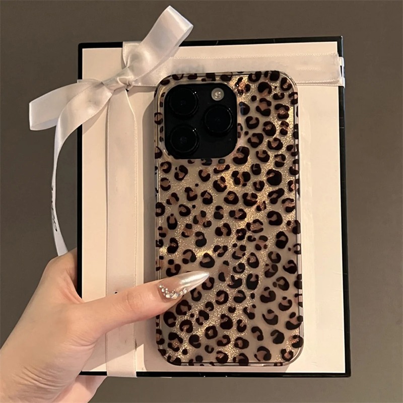 Cute Leopard Print Clear Phone - Phone Cases Dior reseña y precio