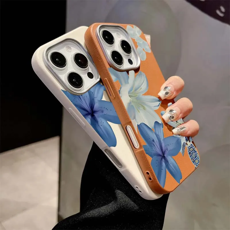 Elegant Blue Lily Fashion Patt - Phone Cases Blue reseña y precio