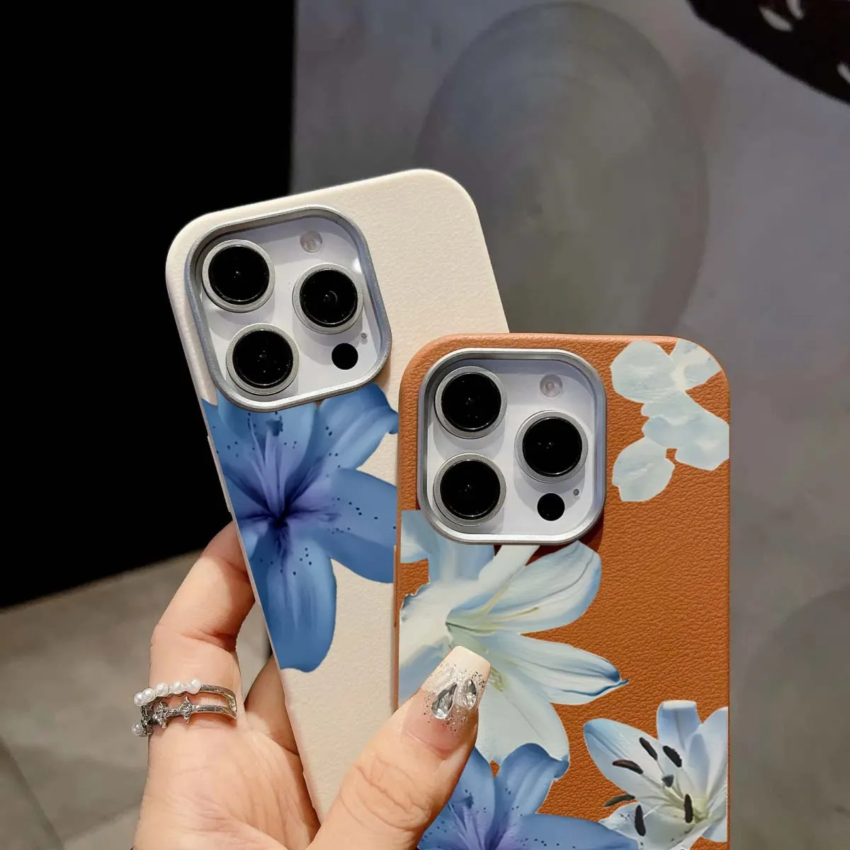 Elegant Blue Lily Fashion Patt - Phone Cases Blue reseña y precio