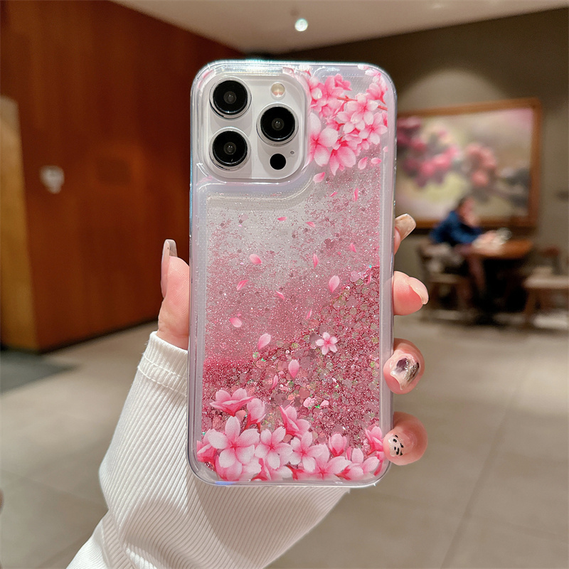 Peach Blossom Glitter Quicksan - Phone Cases Ysl reseña y precio