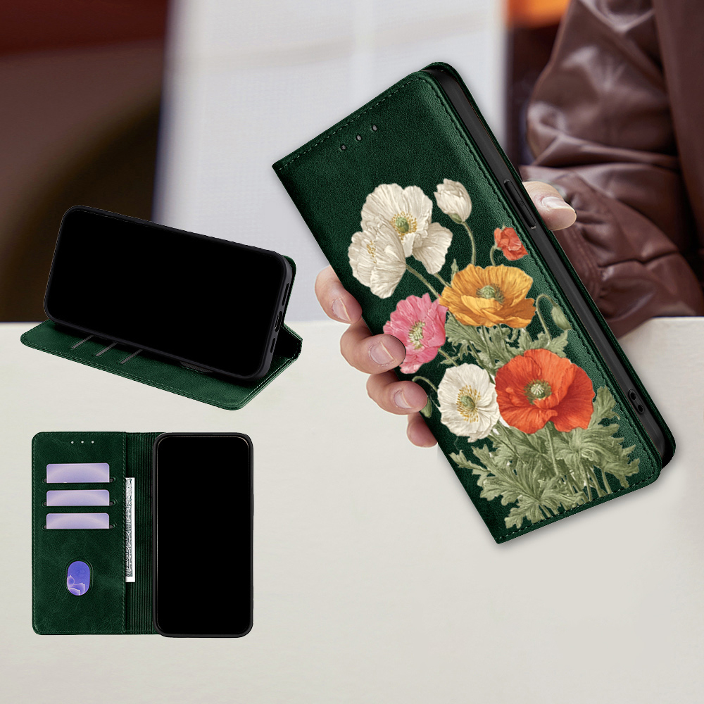 Magnetic Leather Floral patter - Flip Leather Case reseña y precio