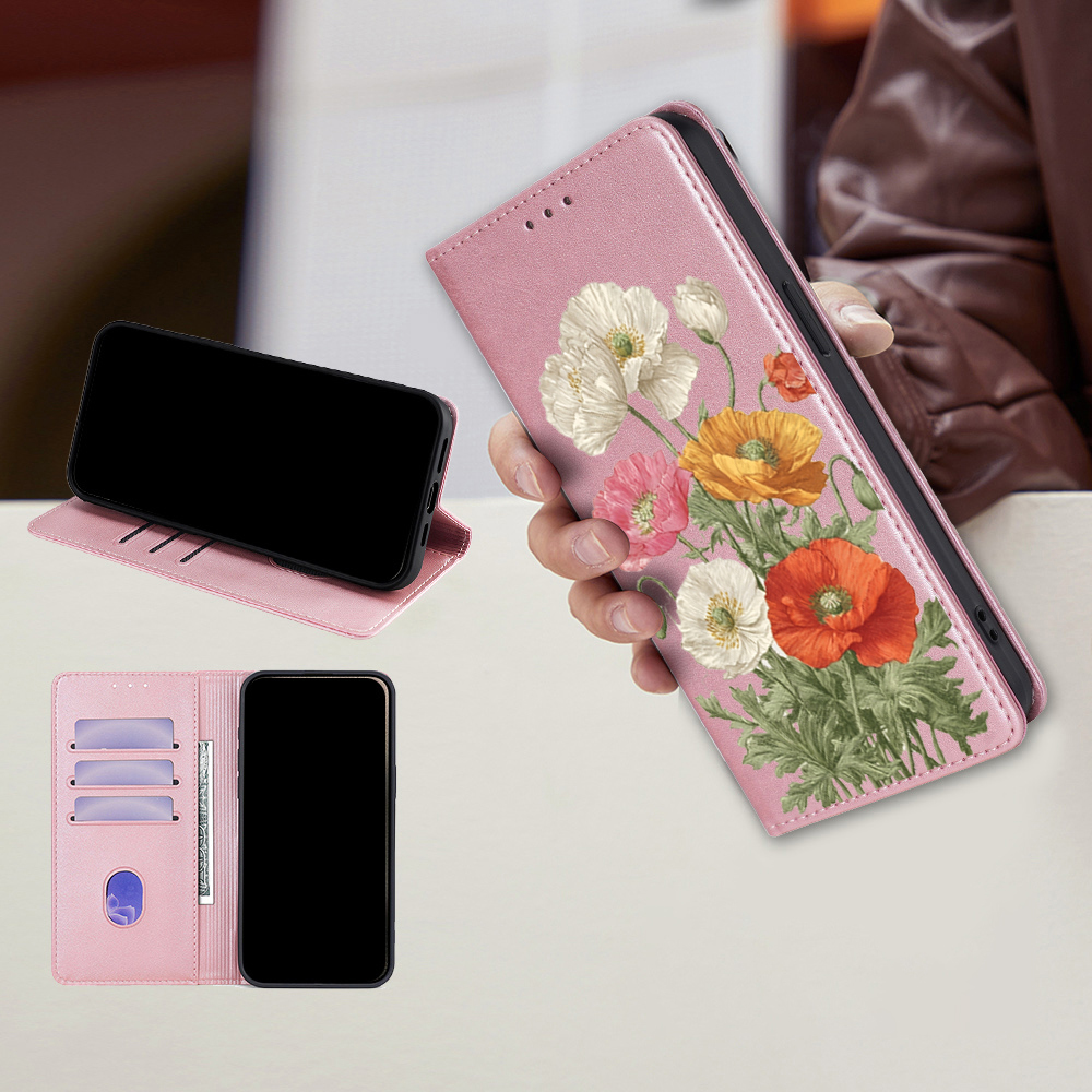 Magnetic Leather Floral patter - Flip Leather Case reseña y precio