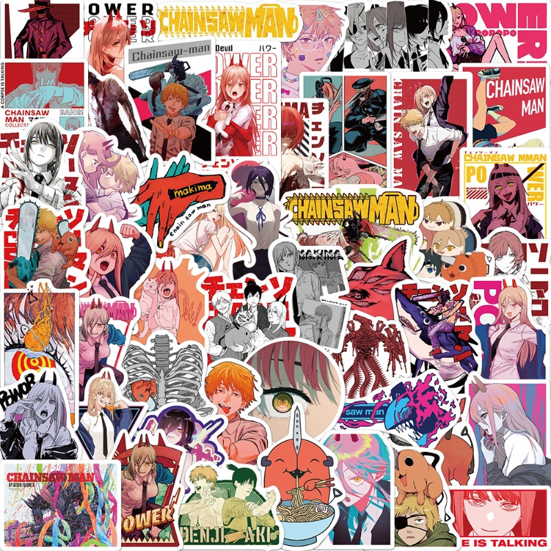 50pcs Anime Chainsaw Man Stick - Phone Cases Men reseña y precio
