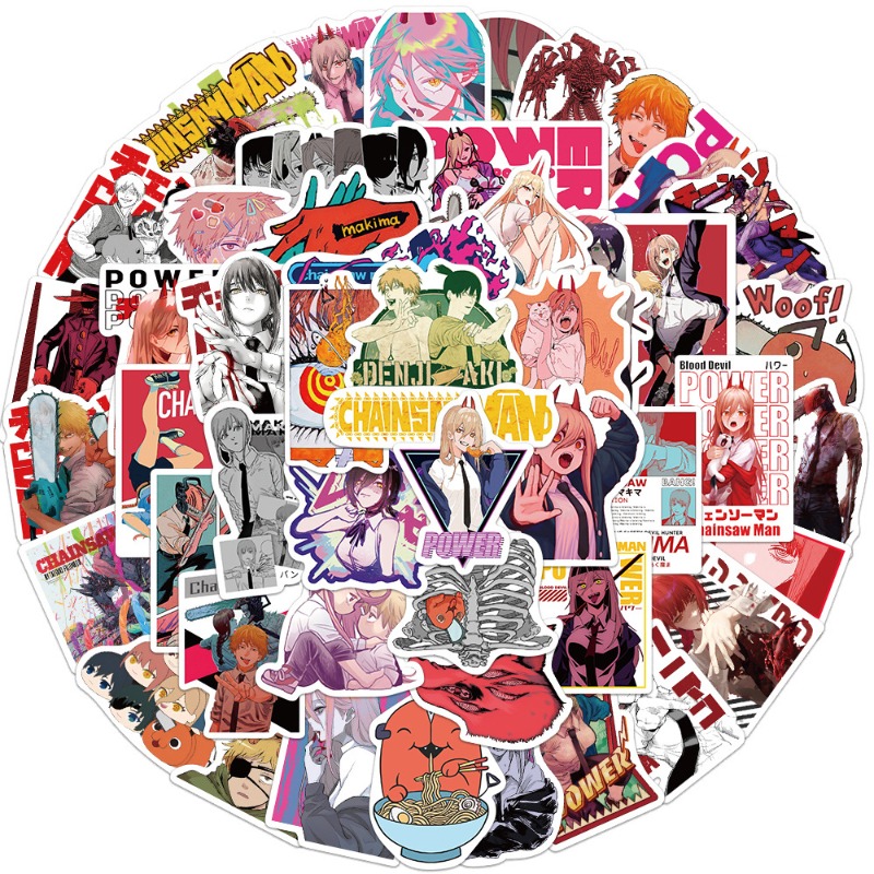 50pcs Anime Chainsaw Man Stick - Phone Cases Men reseña y precio