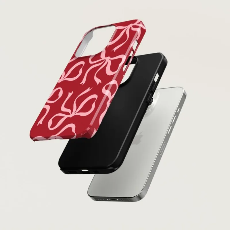Pink Bows on Red Case For IPHO - Phone Cases Ysl reseña y precio
