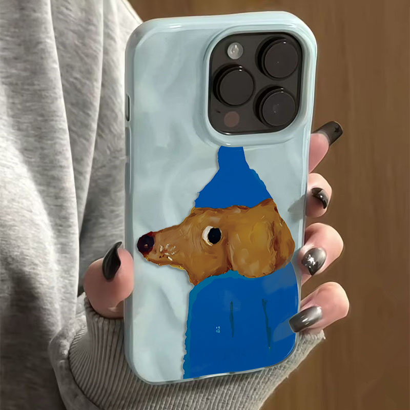 Blue Hat Puppy Folds Texture S - Phone Cases Blue reseña y precio