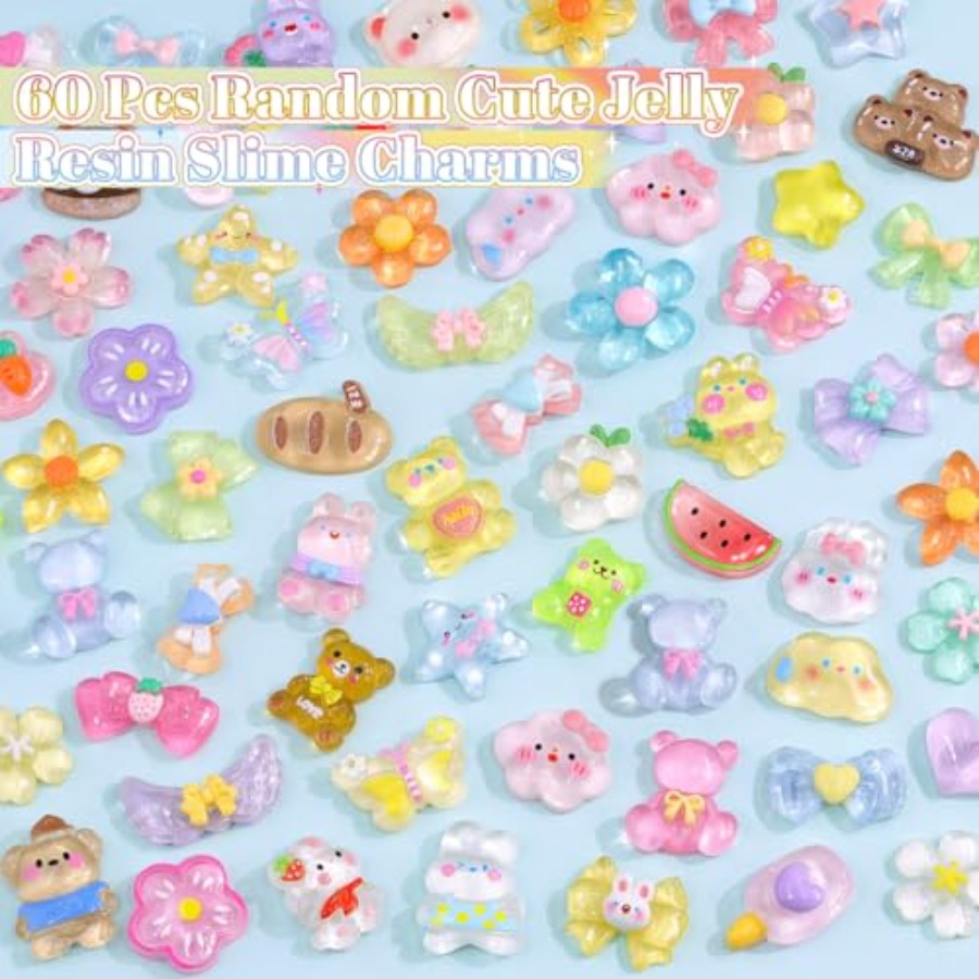 60PCS Slime Charms Cute Jelly  - Phone Cases Junk reseña y precio