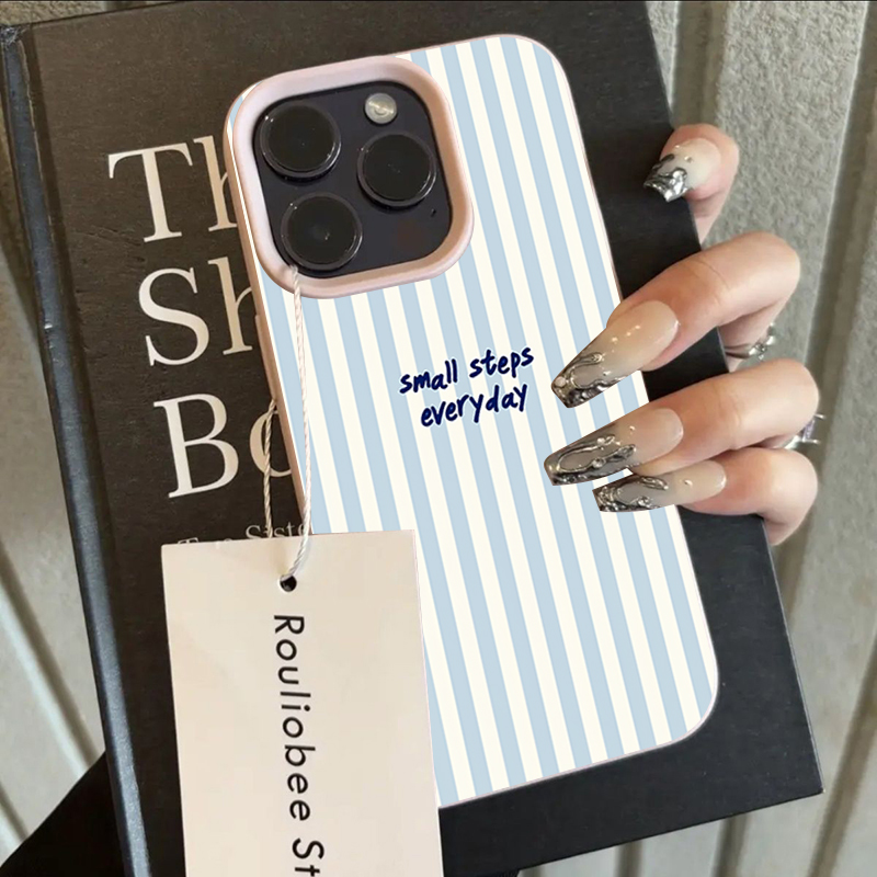 Blue English Blue White Stripe - Phone Cases Blue reseña y precio