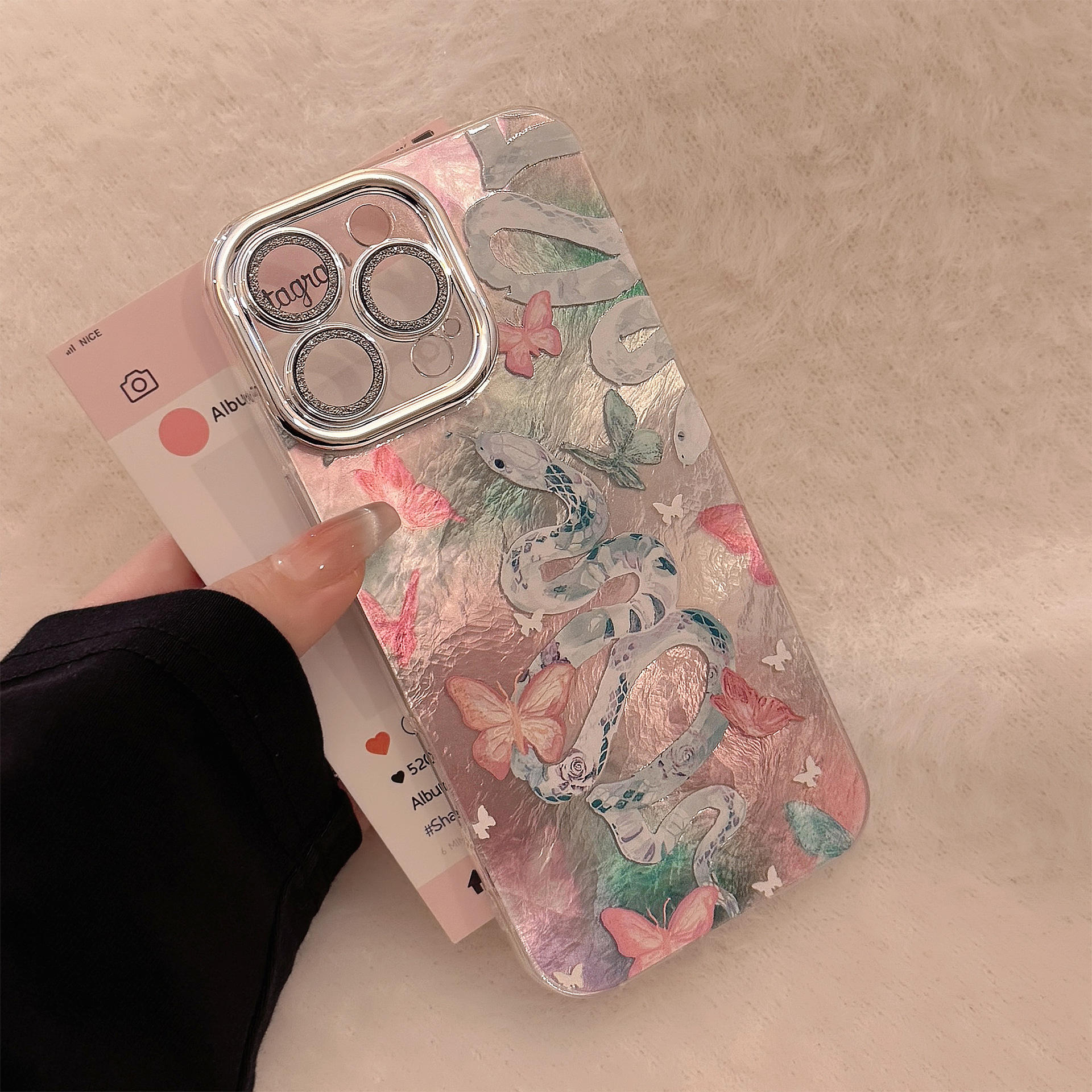 Luxury Snake Butterfly Iridesc - Phone Cases Ysl reseña y precio